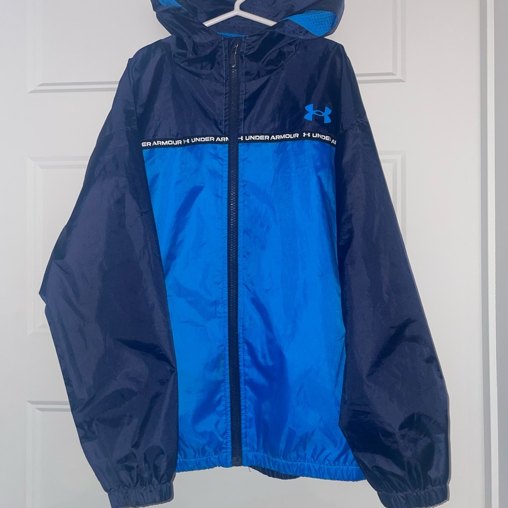 UA Kids Navy and Royal Blue Raincoat Youth Medium YMD 10-12y